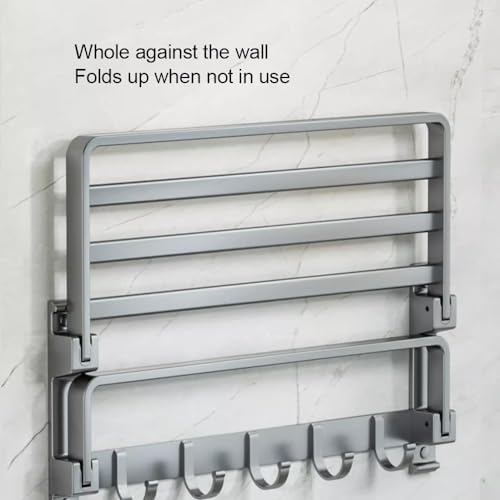 Aluminum Gray Towel Hanger Wall-Mounted Towel Rack for Bathroom Kitchen