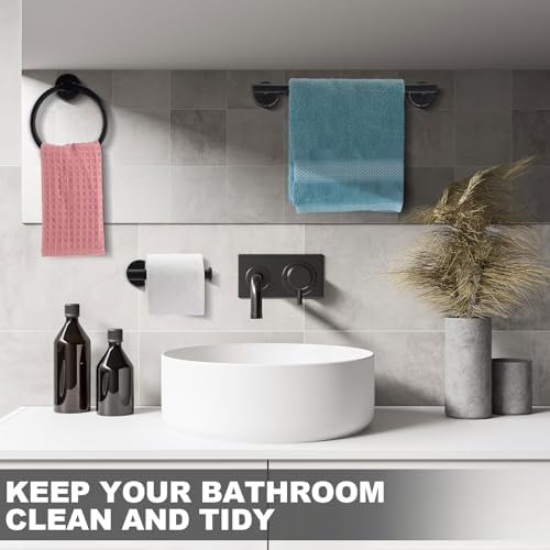 Sturdy 20-Piece Bathroom Hardware Set Stainless Steel Matte Black