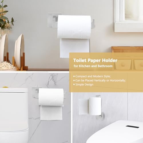 Sturdy 5-Piece Bathroom Towel Holder Set with Stainless Steel Bar Silver