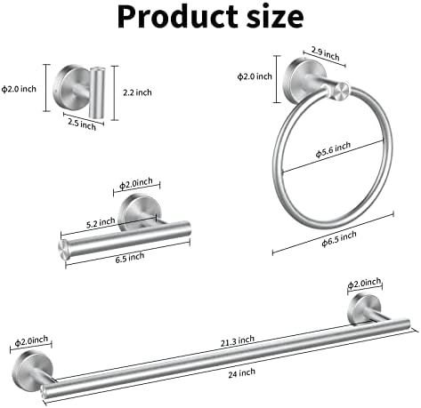 8-Piece Brushed Nickel Bathroom Hardware Set