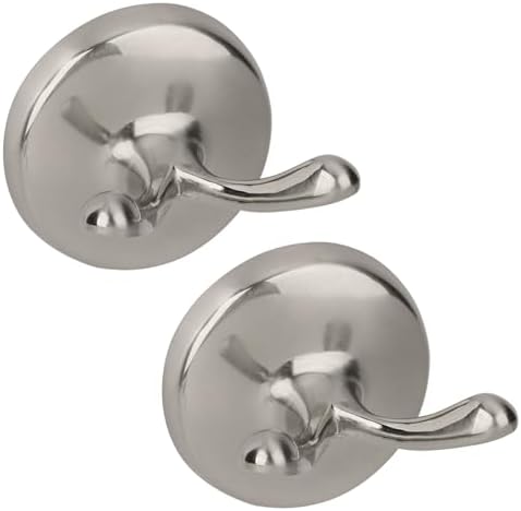 Double Pack Brushed Nickel Towel Hooks