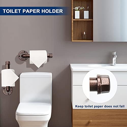 NearMoon 5-Piece Industrial Pipe Bathroom Hardware Set Bronze 18 Towel Bar Included