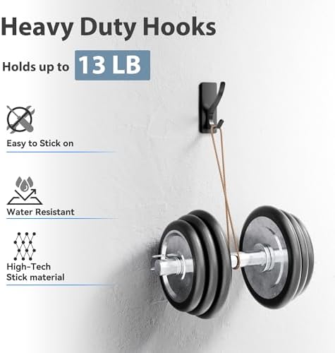 Self-Adhesive Towel Hooks Premium 13LB 4-Packad