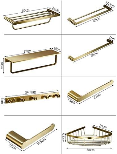 Elegant Brushed Gold Towel Bar Set for Bathroom