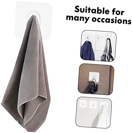 30-Piece Self-Adhesive Wall Bathroom Hooks Transparent Easy to Use