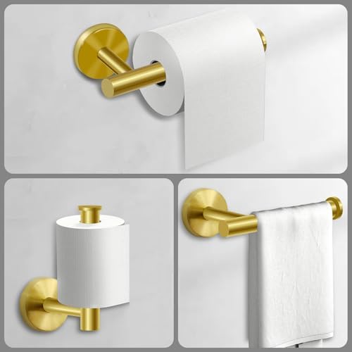 8-Piece Gold Bathroom Accessories Set Stainless Steel Towel Bar More
