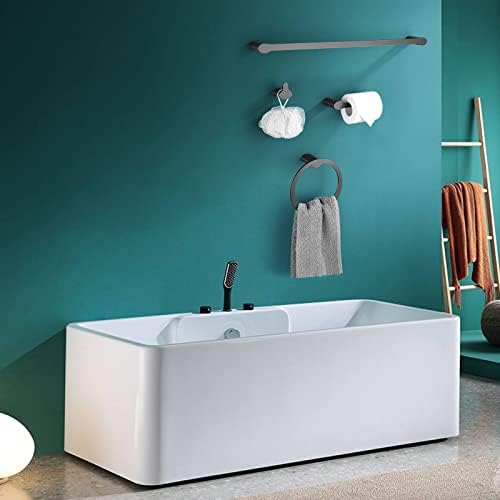 YUESIMATE 4-Piece Bathroom Hardware Set with Matte Black Finish
