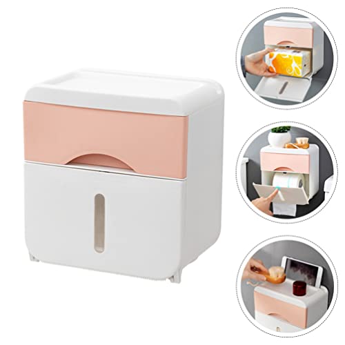 FOMIYES Bathroom Storage Box No Punching Organizer with Wall Holder
