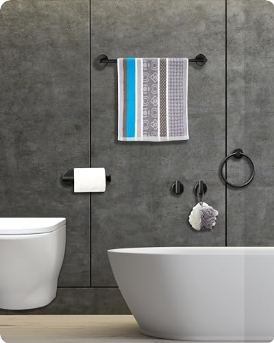 Adjustable Black towel bar set for Home 10-Piece bathroom Accessories