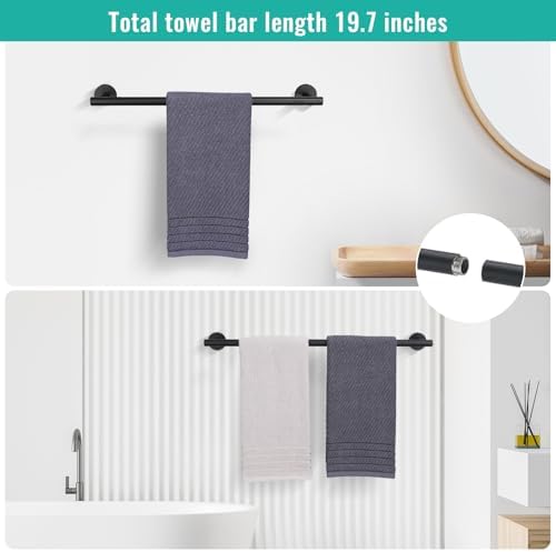 4-Piece Matte Black Towel Bar Set for the Bathroom