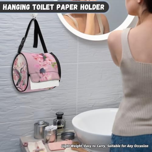 ZUXONGSY Hummingbird Camping Paper Towel Holder Peach Blossom Car Decor