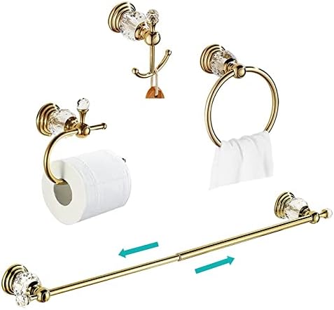 Wolibeer Gold Crystal Towel Bar Set