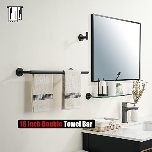 JQK Black Double Towel Bar