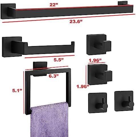 Sturdy 7-Piece Bathroom Hardware Set 304 Stainless Steel