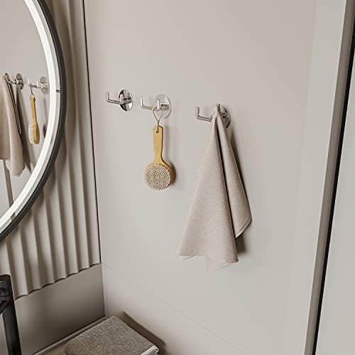 Double Towel Hook Chrome Self-Adhesive Bathroom Towel Holder