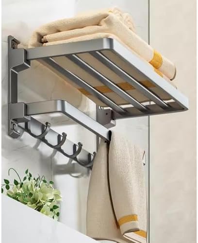 Aluminum Gray Towel Hanger Wall-Mounted Towel Rack for Bathroom Kitchen