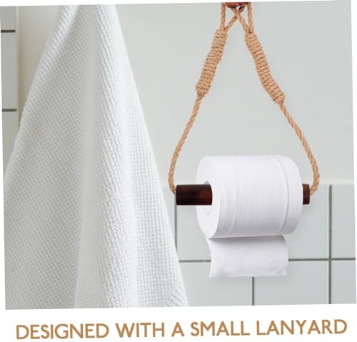 Space-Saving Rope Wooden Toilet Paper Holder