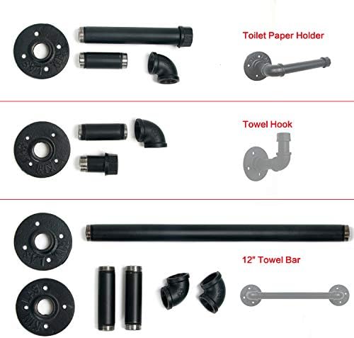 HouseAid 3-Piece Rustic Steel Towel Bar Set