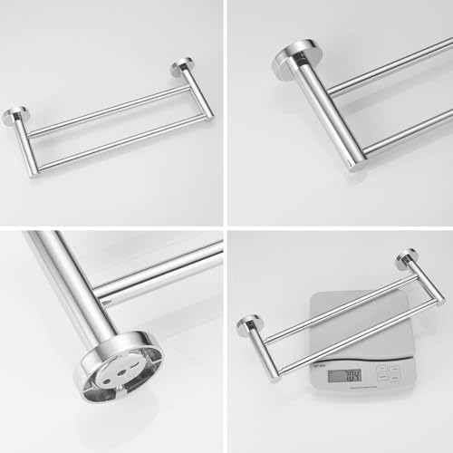BESy Adjustable 164-283 Inch Double Bath Towel Bar Retractable Rust-Resistant