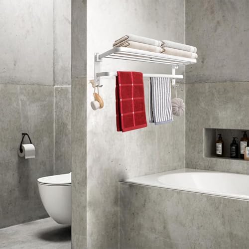TocTen Space-Saving Towel Rack for Bathroom with Double Bars Rust-Resistant
