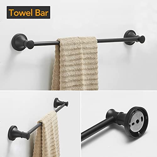 BESy Matte Black 4-Piece Bathroom Accessories Set