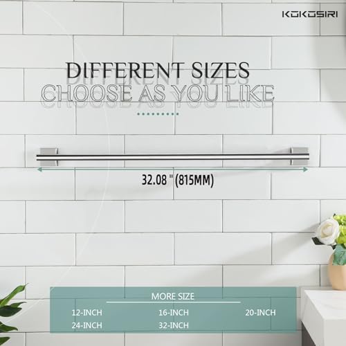 KOKOSIRI 32 Stainless Steel Towel Bar Chrome Bathroom Holder 2-Pack
