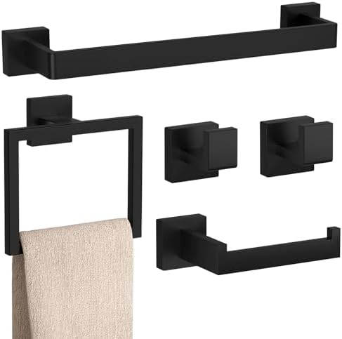 5-Piece Black Bath Set