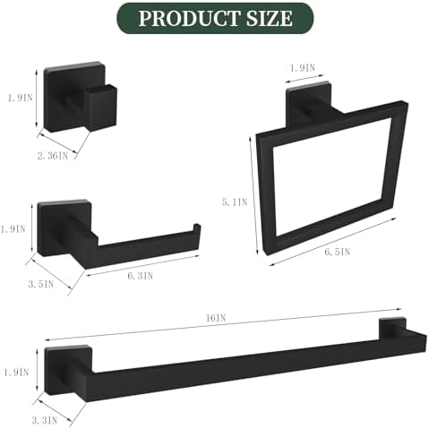 Complete Bathroom Accessories Set 16-inch