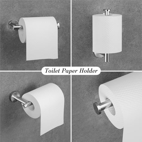 Bathroom Hassle-Free Kit 16-Piece Round Brushed Nickel Towel Hook Set