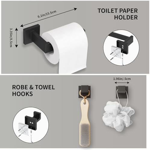 20-Piece Matte Black Bathroom Accessories Set Eco-Friendly Design