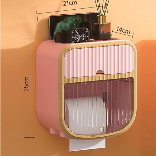 Stylish Pink Wall-Mounted Toiletry Holder for Efficient Bathroom Organization Use