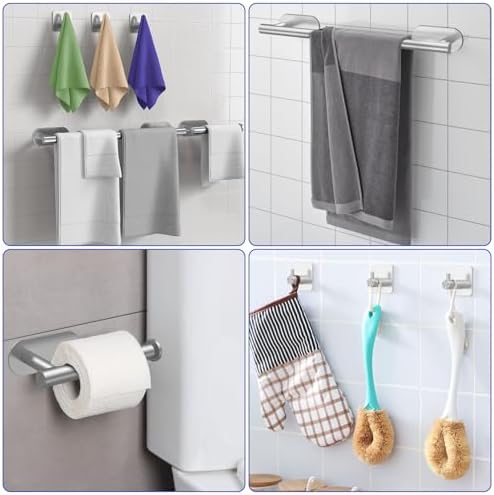 Toogon 5-Piece Self-Adhesive Towel Bar Set