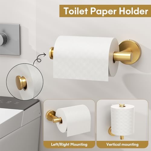 Modern 5-Piece Gold Towel Bar Set