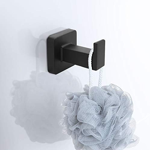 HUOSUC Matte Black Bathroom Hardware Set 4 Pieces - Durable Towel Bar Holder