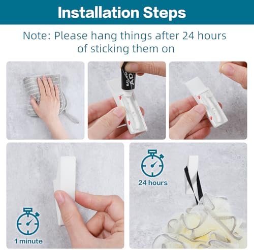 Nobtou Heavy Duty adhesive hooks for bathroom kitchen