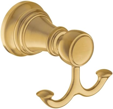 Double Robe Hook Brushed Gold