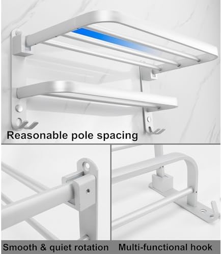 TocTen Space-Saving Towel Rack for Bathroom with Double Bars Rust-Resistant