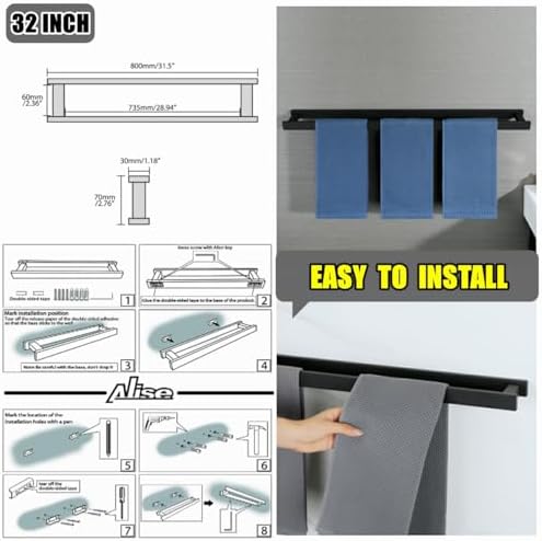 Alise Bath Towel Bar Stainless Steel Towel Hanger