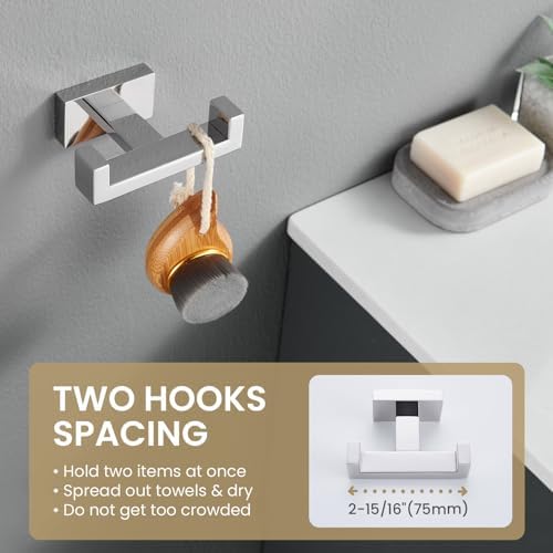 Suyar Double Towel Hook with stainless steel