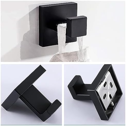 Ergonomic 4-Piece Bathroom Hardware Set Matte Black Perfect for Home Use