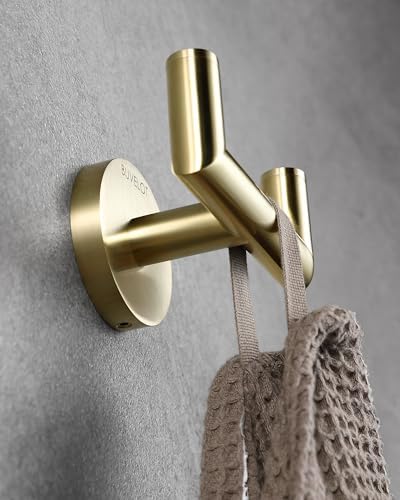 Versatile Heavy Duty Towel Hook with Brushed Gold Finish