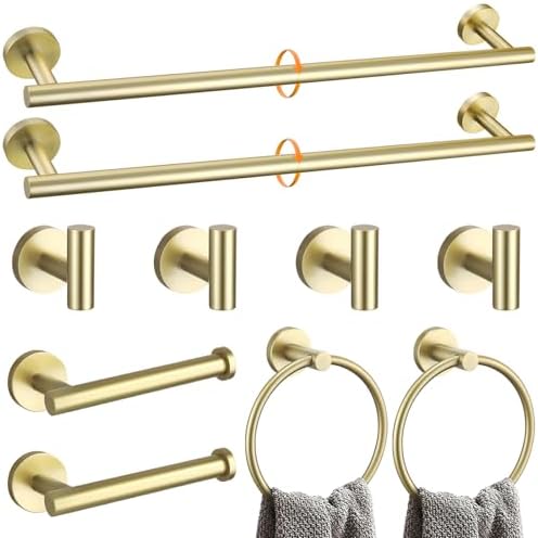 10-Piece Gold Bathroom Hardware Set