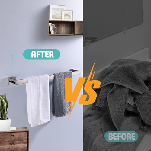 Sturdy Stainless Steel Towel Bar for Bathroom 24-Inch