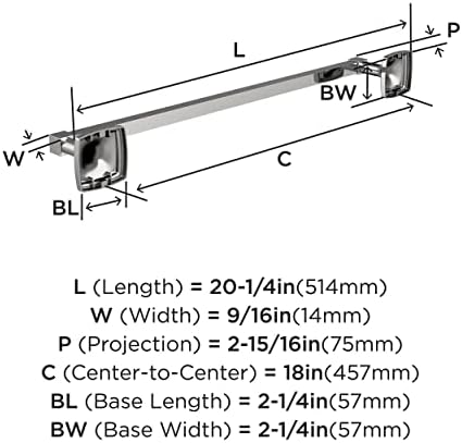 Amerock Chrome Towel Bar 18in