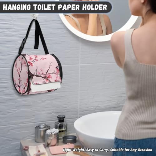 Pink Floral Camping Toilet Paper Holder