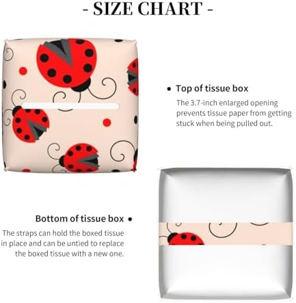 The Perfect Red Ladybug-Print Leather Tissue Box Holder