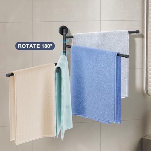 Sturdy Swivel Towel Bar for Bathrooms Matt Black