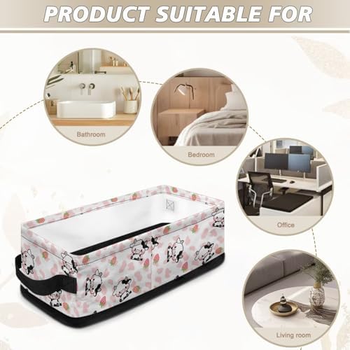 Voxugoniy Toilet Basket Tank Topper Cow Design Storage Basket