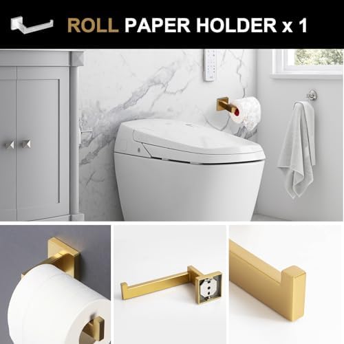 Gold-Tinted 5-Piece Towel Bar Set