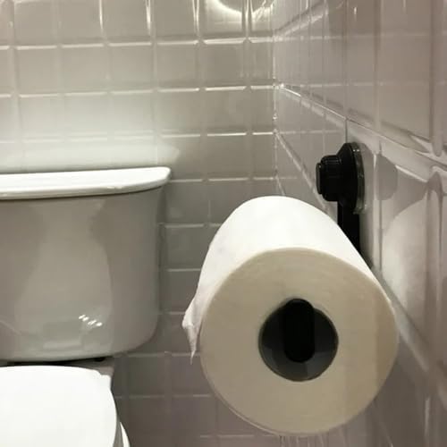 Durable Water-Resistant Suction-Cup Toilet Paper Roll Holder Rose Red